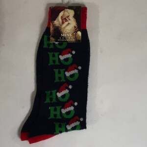 Christmas Ho Ho Socks 10-13 Holiday Xmas Stocking Stuffers Santa Party Gifts NEW